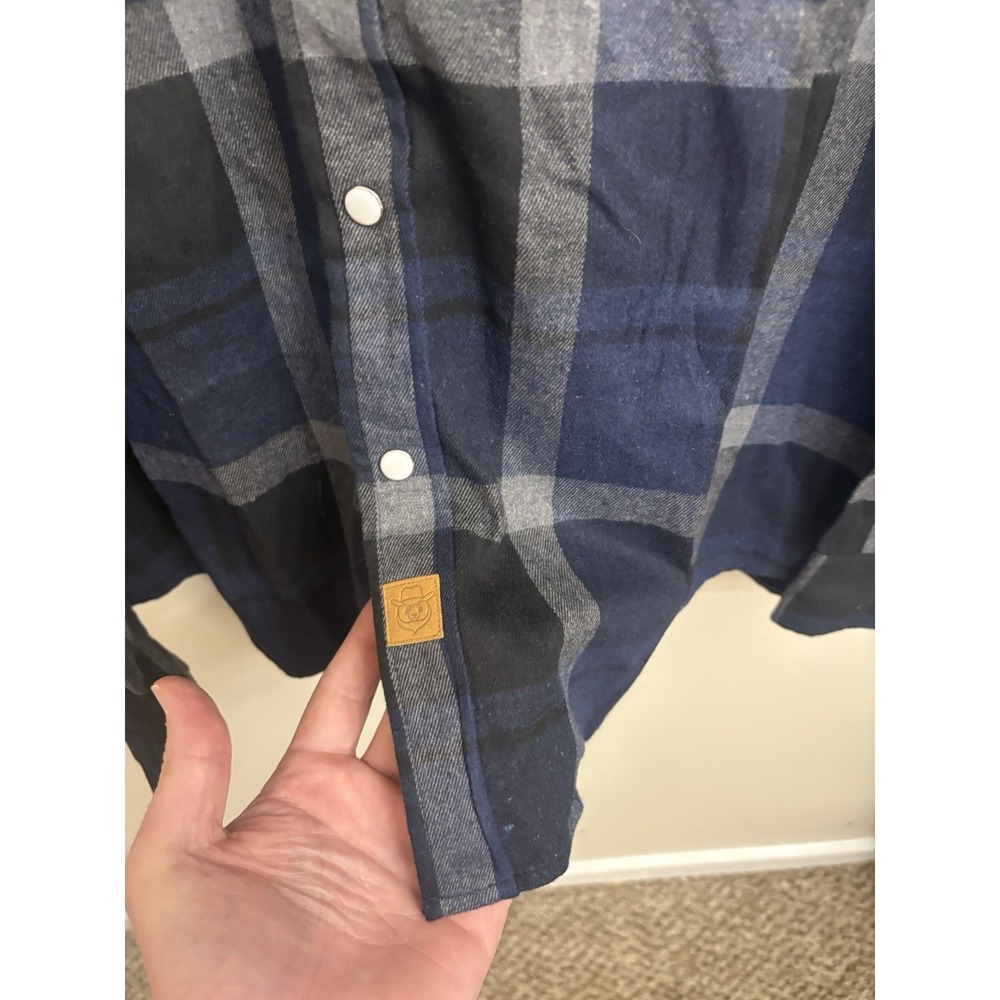 Customized Version Men's 2XL Plaid Long Sleeve Pearl Snap Western Flannel Shirt - Picture 2 of 6